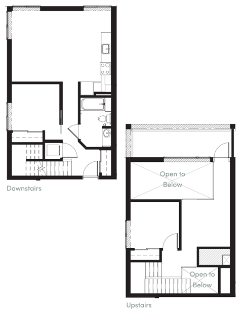 a floor plan of a house with two different views of it